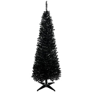 Sapin de Noël artificiel noir de 5 pieds en forme de crayon