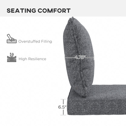 Coussins de rechange pour chaise de patio avec dossier, lot de 4, gris