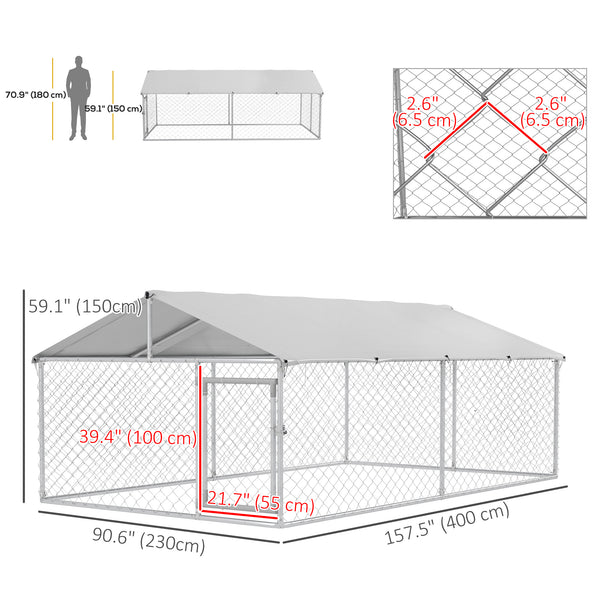 Enclos extérieur avec bâche imperméable et résistante aux UV
