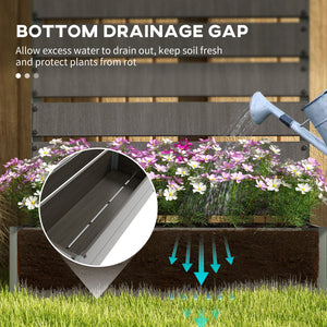 Jardinière surélevée avec treillis pour plantes grimpantes, gris foncé