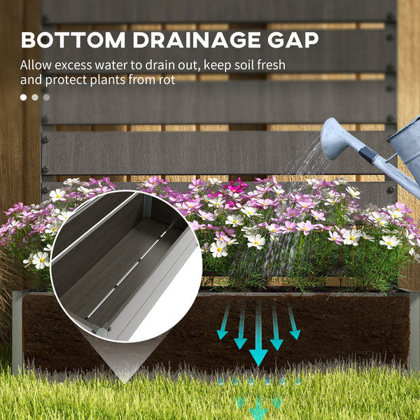 Jardinière surélevée avec treillis pour plantes grimpantes, gris foncé