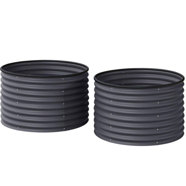 Ensemble de 2 bacs à jardin surélevés avec bordure de sécurité