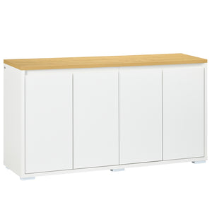 Buffet avec 4 portes et étagères réglables pour cuisine, salon ou entrée, blanc