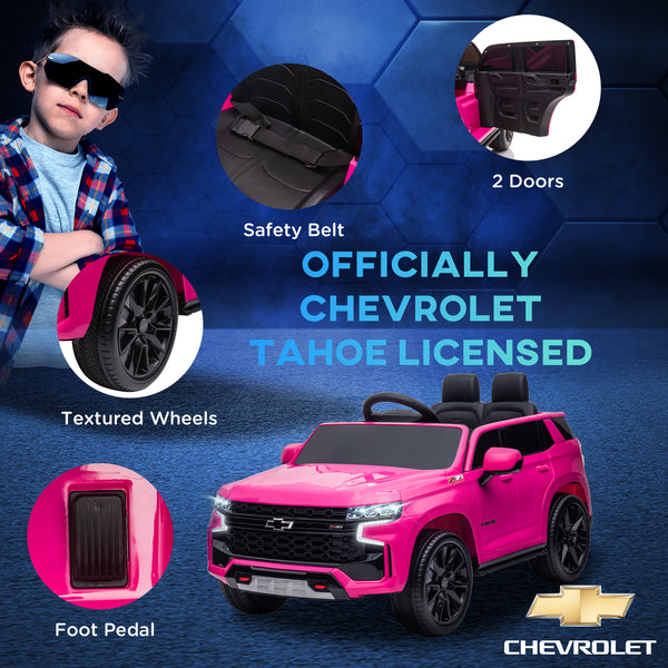 Licensed 12V Chevrolet Tahoe with Parental Remote, Pink
