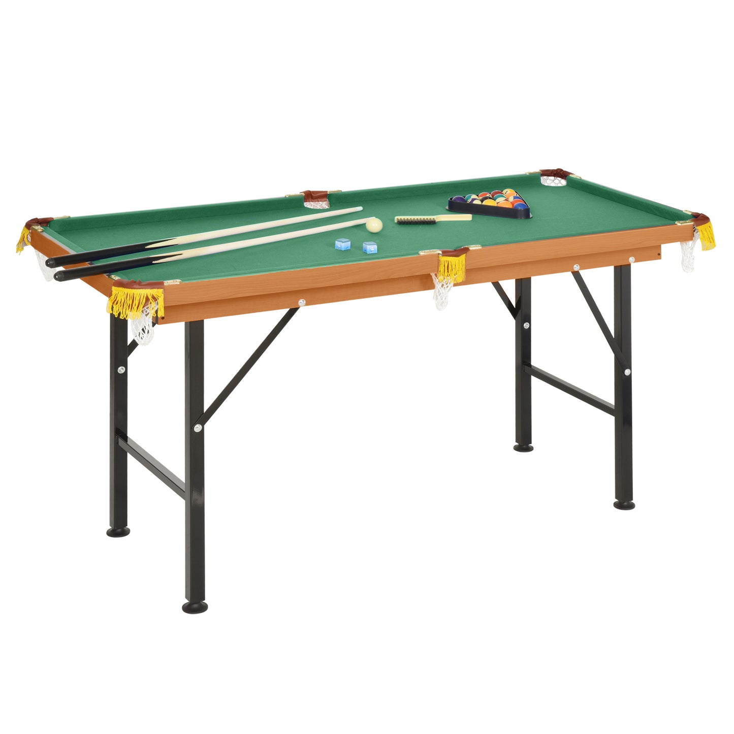 Mini table de billard portable 54,3" L avec queues, boule, craie et support pour enfants