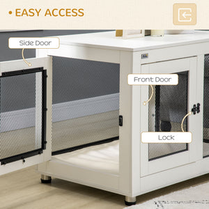 Cage avec coussin imperméable, blanche