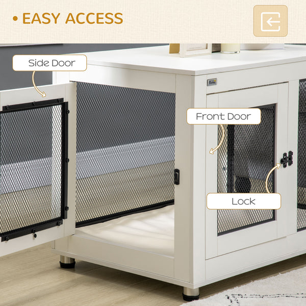 Cage avec coussin imperméable, blanche