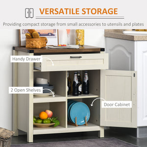 Buffet de rangement style rustique avec portes de grange, blanc