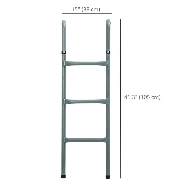Steel trampoline ladder for 12 and 14 foot trampolines