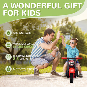 Toddler Motorcycle with Music and Bubbles, for Ages 2-5, Red