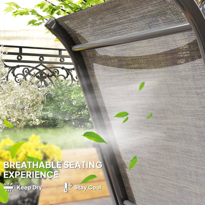Lot de 2 chaises de patio avec accoudoirs et dossier haut, marron