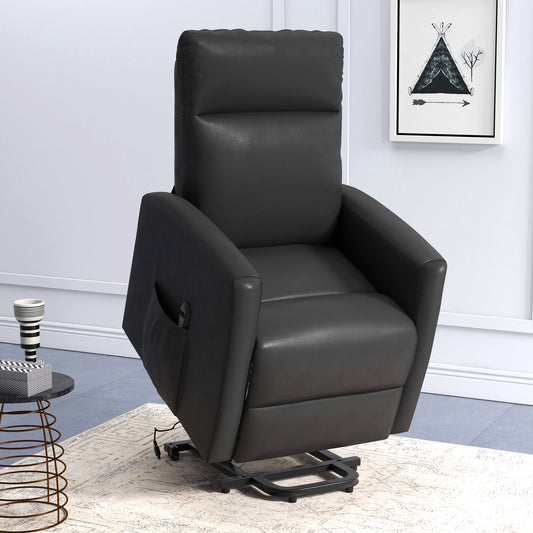 Fauteuil inclinable releveur électrique avec télécommande et poche latérale, gris
