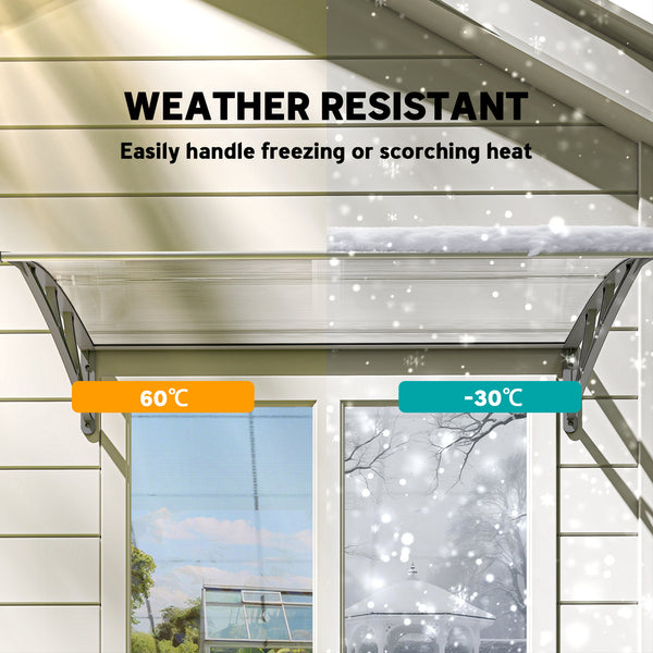 Auvent de porte et fenêtre de 3,6 x 2 pieds, transparent