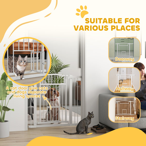 Extra Wide Pet Gate with Small Door