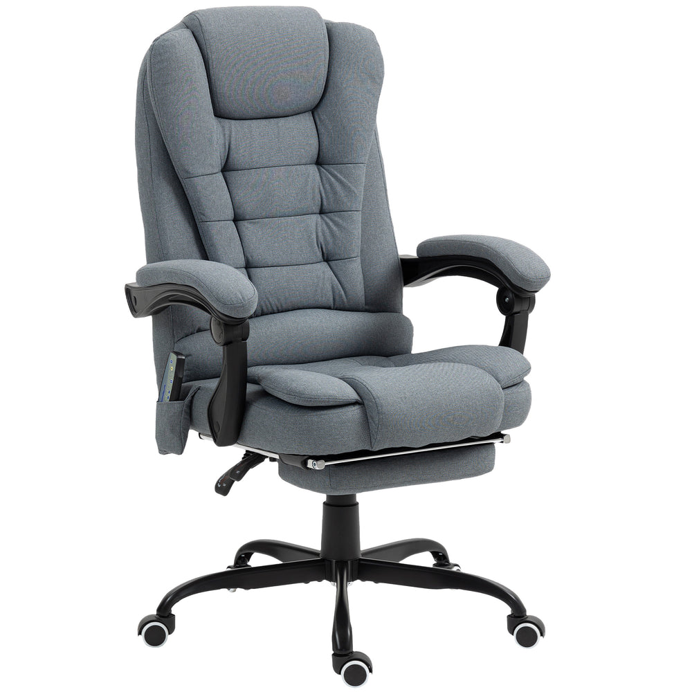 Fauteuil de massage vibrant à 7 points avec repose-pieds, gris