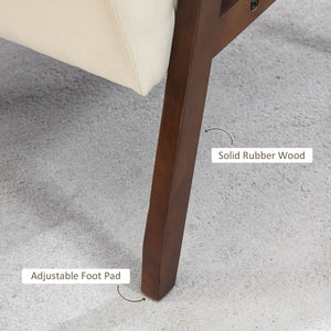 Fauteuils d'appoint modernes avec assise rembourrée, blanc crème