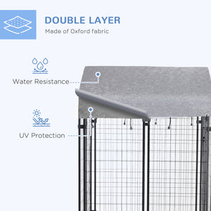 Outdoor Dog Kennel with Waterproof UV-Resistant Cover, 4 x 4 x 4.5 ft