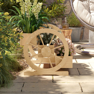 Jardinière en bois en forme de chariot à 3 niveaux