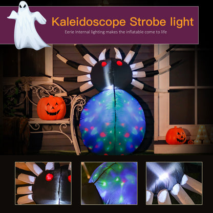 Halloween géant effrayante araignée gonflable 1,5 m soufflée à l'air avec éclairage LED