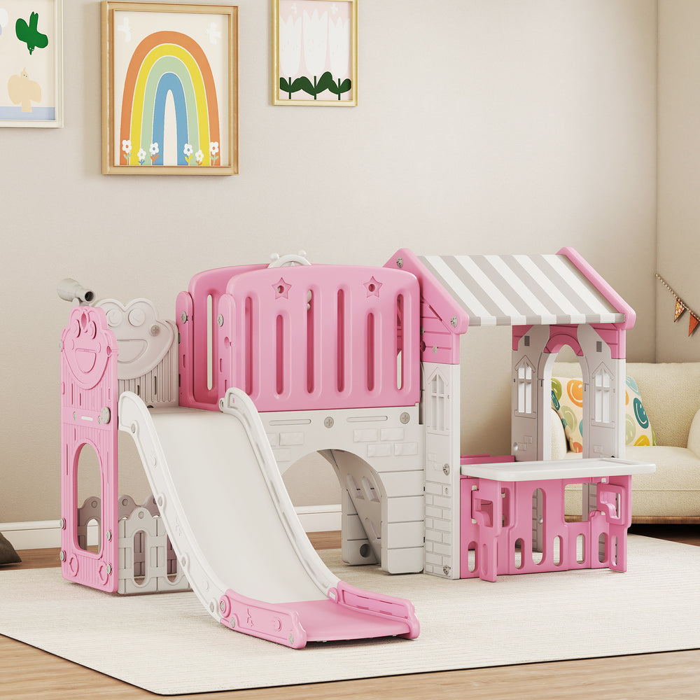 Toboggan 7 en 1 pour tout-petits, rose