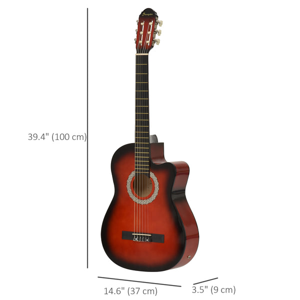 Guitare électro-acoustique de 39,5 pouces pour débutant