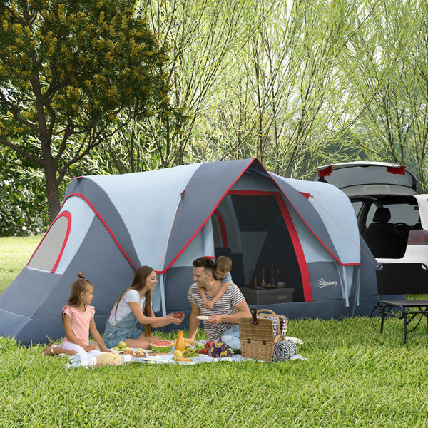 5-6 Person Family Tent with Light Hook, Carry Bag for Camping, Hiking and Travel, Grey