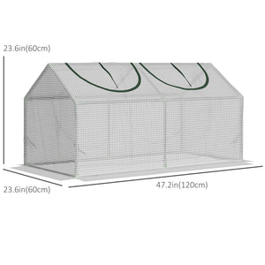 Portable mini tunnel greenhouse, white