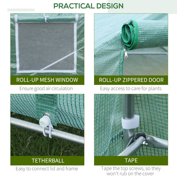 20 x 10 x 7 ft Heavy Duty Outdoor Walk-In Greenhouse