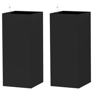 Lot de 2 jardinières avec indicateur de niveau d'eau, noir