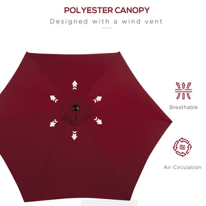 Parasol de terrasse de 8,5 pieds, rouge bordeaux