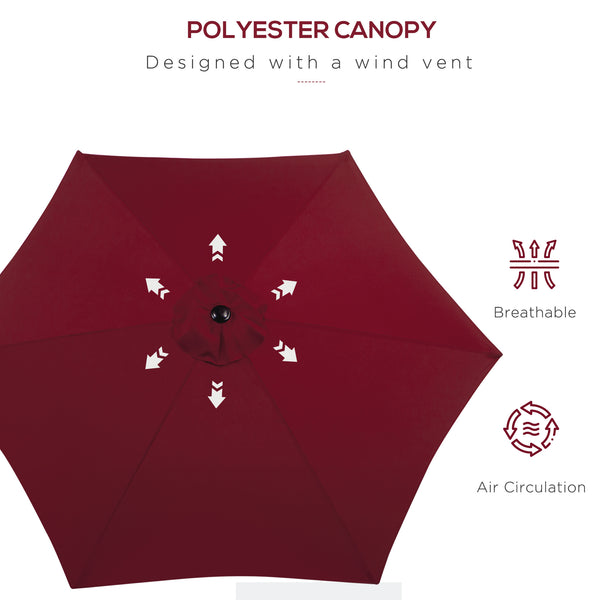 Parasol de terrasse de 8,5 pieds, rouge bordeaux