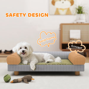 Elevated sofa for small dogs, grey
