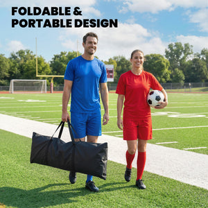 2-in-1 Portable Rebounder Net for Soccer & Baseball, Double-Sided, Foldable with Carry Bag.