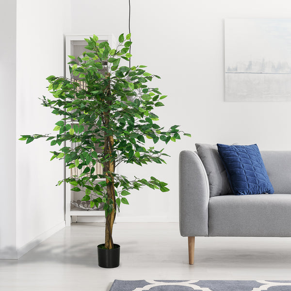 Artificial Ficus, 1.5m tall, artificial indoor plant with pot, for interior decoration