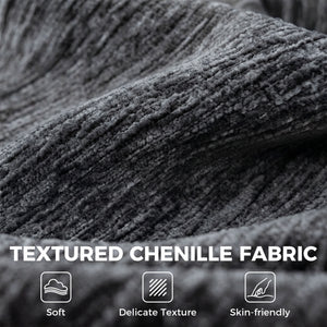 Canapé 3 places gris en chenille avec assise épaisse et ressorts ensachés, gris