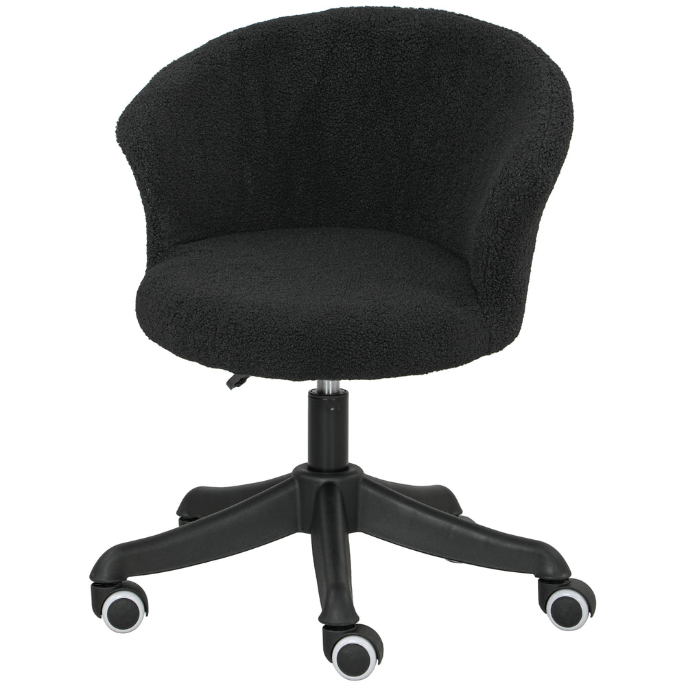 Soft, armless office chair with adjustable height, black