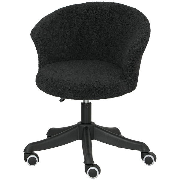 Soft, armless office chair with adjustable height, black