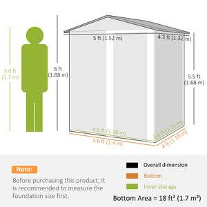 Metal garden shed, dark grey