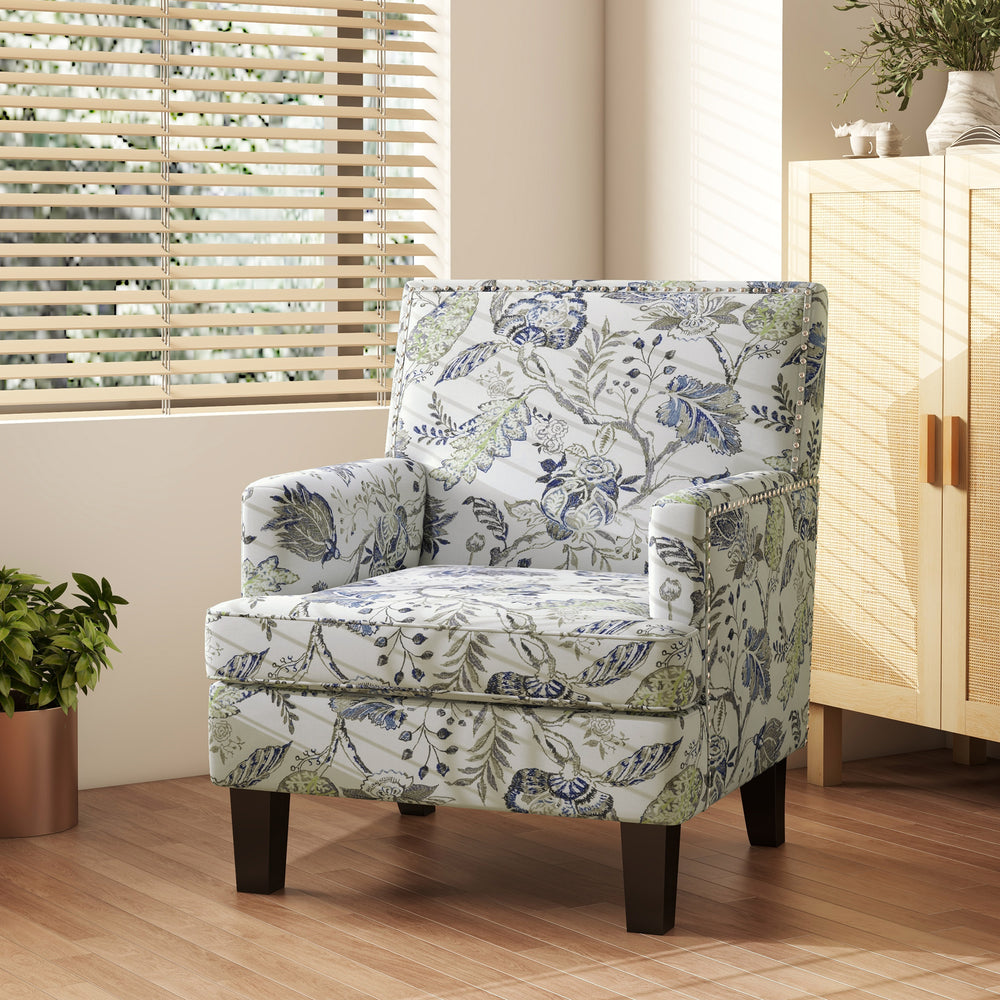 Fauteuil rembourré à motifs floral