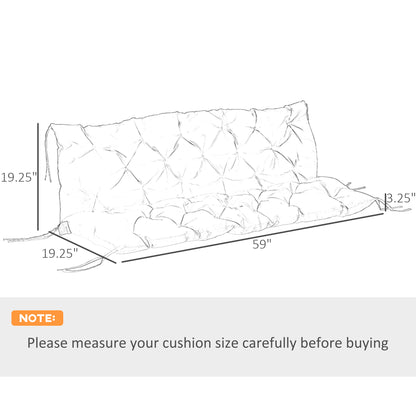 Coussins de remplacement 3 places pour banc, balancelle et dossier pour terrasse et jardin, gris foncé