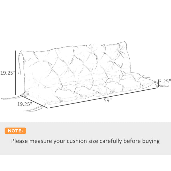 Coussins de remplacement 3 places pour banc, balancelle et dossier pour terrasse et jardin, gris foncé
