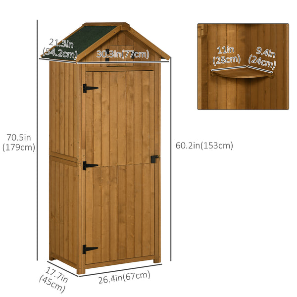 Abri de jardin avec 3 étagères, marron