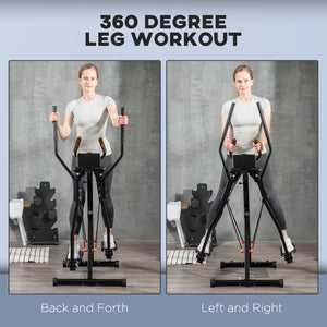 Vélo elliptique avec quatre niveaux de résistance, écran LCD et capteur de fréquence cardiaque