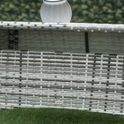 7 Piece Rattan Dining Set with Cushions, Grey