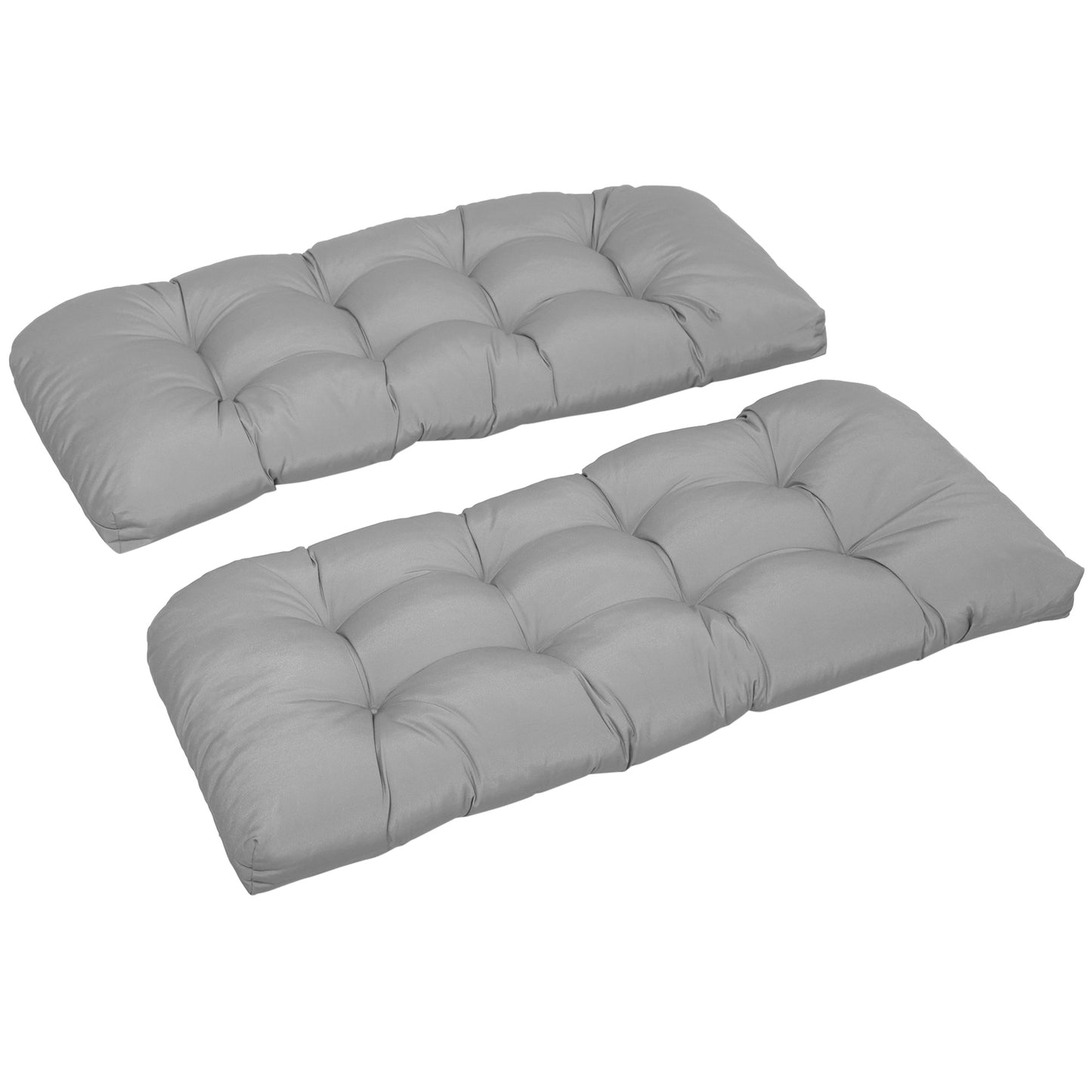 Lot de 2 coussins de rechange pour banc de terrasse, coussin de siège pour causeuse d'extérieur 2 places, gris