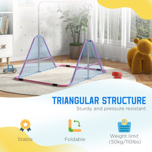 Barre de gymnastique pliable extensible à hauteur réglable, rose