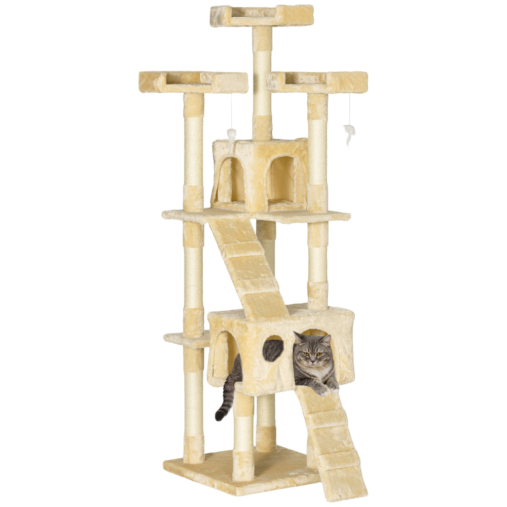 Arbre à chat à plusieurs niveaux de 173 cm, beige