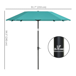 Parasol de terrasse de 7,6 pieds en aluminium, bleu ciel
