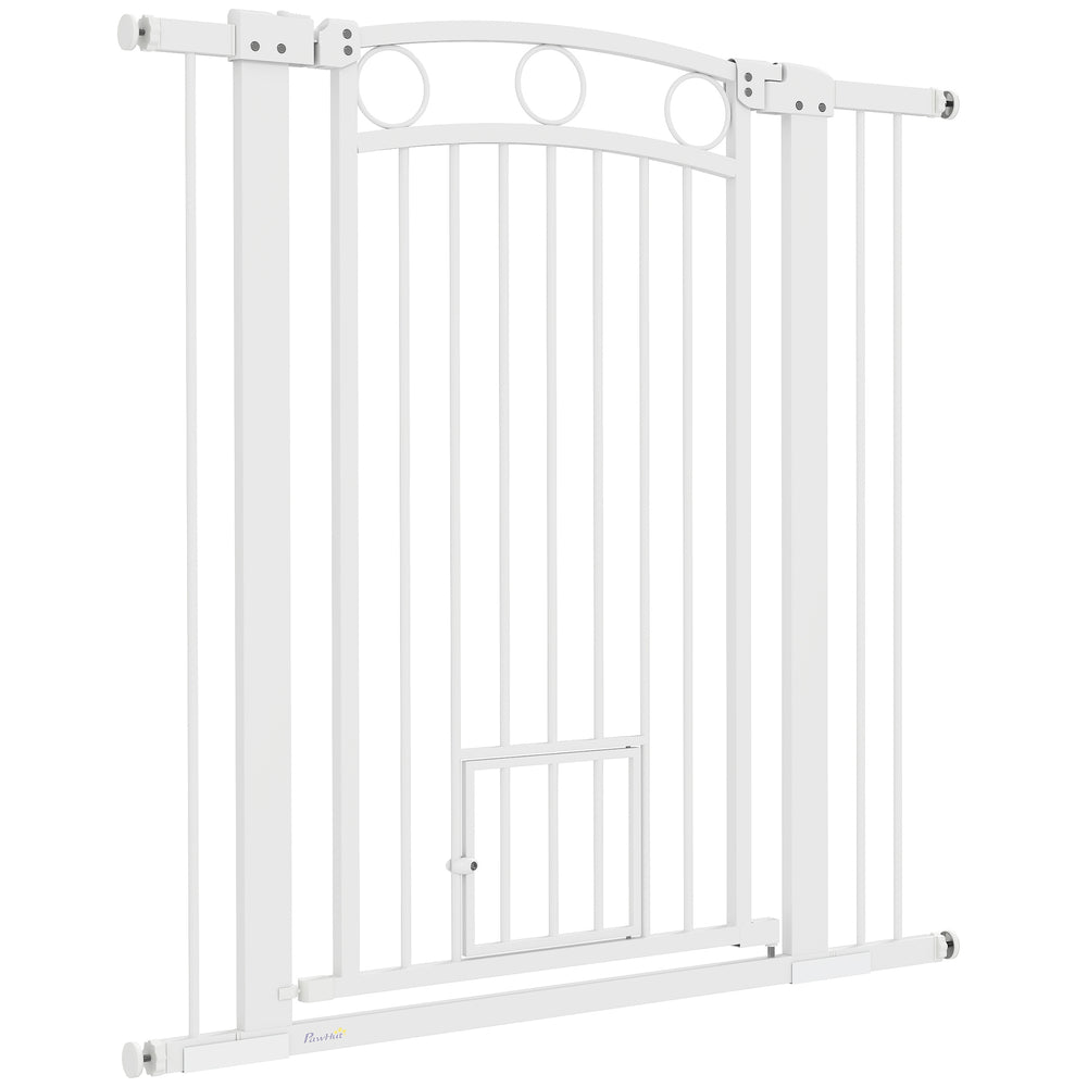 Extra-tall dog gate with cat flap