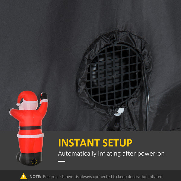 Père Noël gonflable de 2,4 m avec canne à sucre